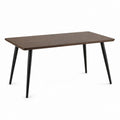 Table à manger rectangulaire marron foncé et noir en MDF et acier 120 x 80 x 75 cm