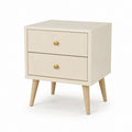 Table de chevet 2 tiroirs beige en MDF 50 x 40 x 60 cm