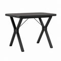 Table à manger rectangulaire noire en MDF et acier 120 x 60 x 75 cm