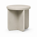 Table d'appoint ronde beige en MDF 45 cm x 50 cm