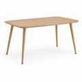 Table à manger rectangulaire chêne clair MDF et hévéa 120 x 80 x 75 cm